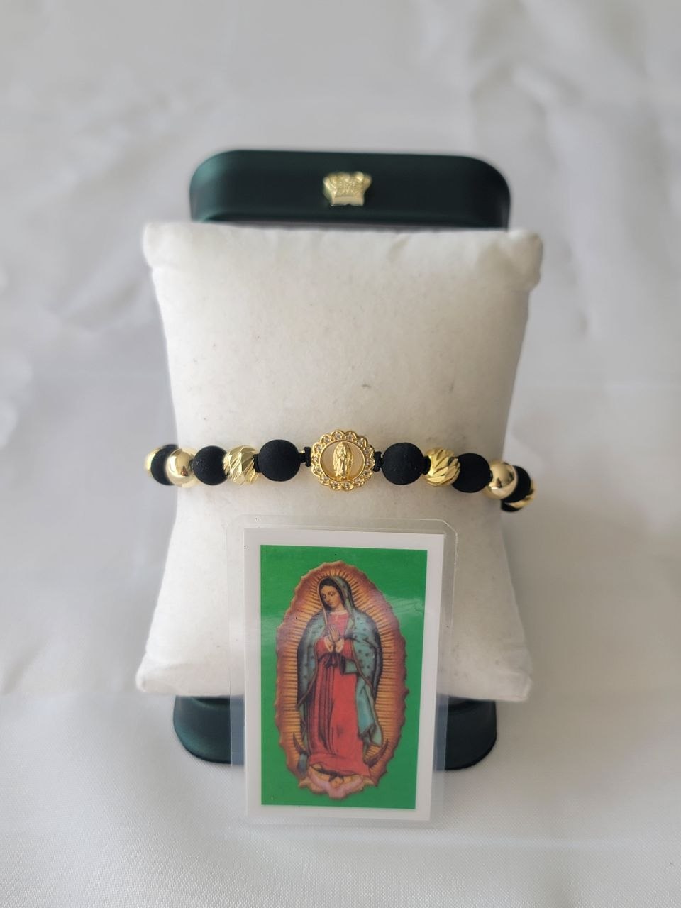 Manilla Virgen de Guadalupe 10 balines enchapada en oro