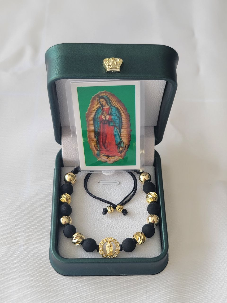 Manilla Virgen de Guadalupe 10 balines enchapada en oro